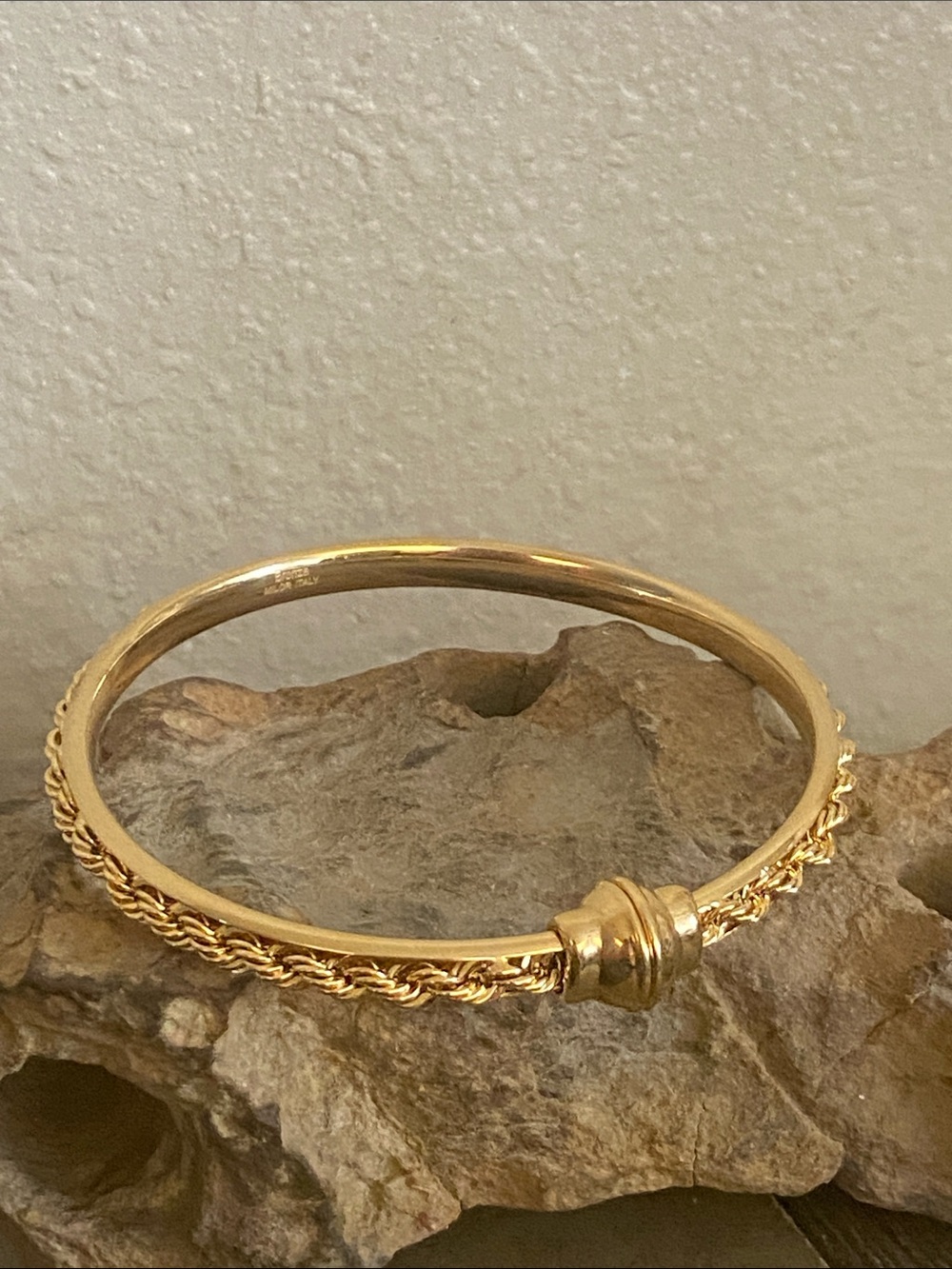 Vintage BRONZE MILOR ITALY Gold Plated Rope Twist Bangle Bracelet